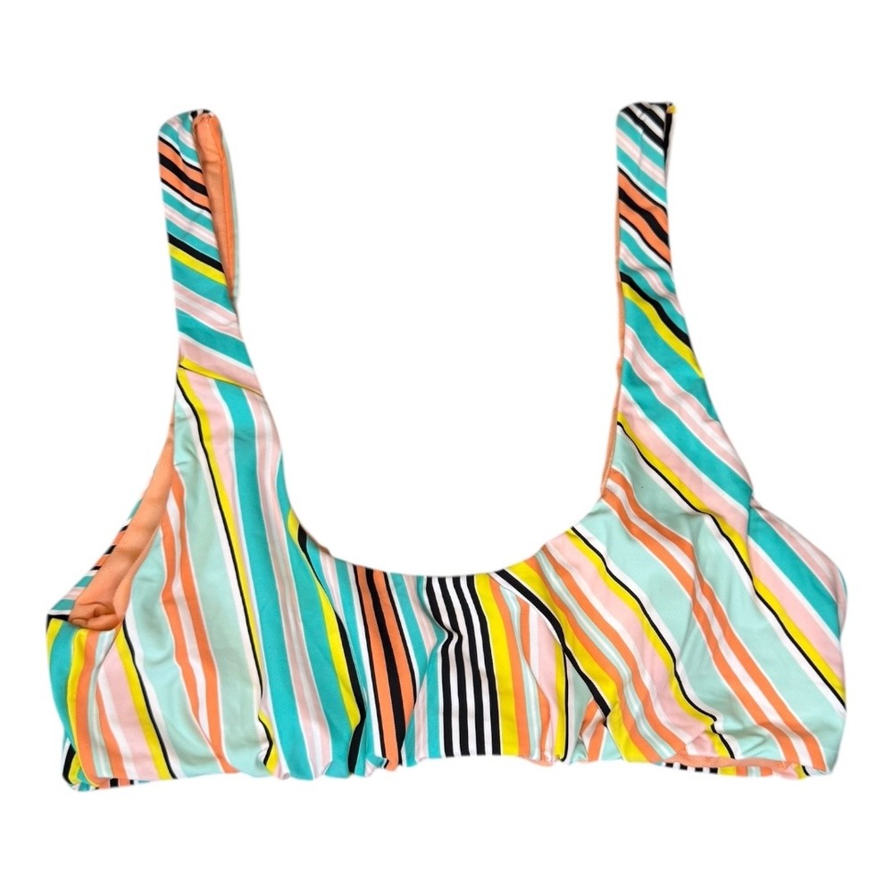 Bikini Lab Striped Bralette Swim Top Removable Pads Size Small NWT